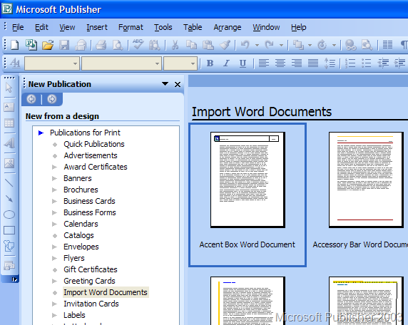 how to make a pamphlet on microsoft word 2003